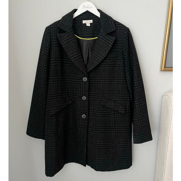 Coldwater Creek Peacoat Wool Lined Button Classic Capsule Womens Size Large 14 - Picture 1 of 9
